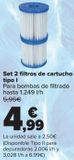 Oferta de Set 2 filtros de cartucho tipo I por 4,99€ en Carrefour