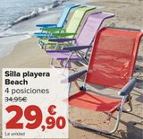 Oferta de Silla playera Beach por 29,9€ en Carrefour