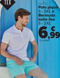 Oferta de Polo piqué o Bermuda baño lisa  por 6,99€ en Carrefour
