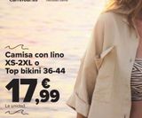 Oferta de Camisa con lino o Top bikini  por 17,99€ en Carrefour