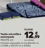 Oferta de Toalla microfibra estampada  por 12,99€ en Carrefour