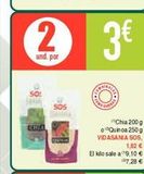 Oferta de 2  und. por  CHIA  SOS  Gaman  we  BE  Chia 200 g oQuinoa 250g VIDASANIA SOS, 1,82 €  El kilo sale a 9,10 €  7,28 €  en Masymas