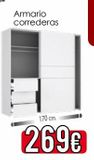 Oferta de Armario con puertas correderas por 269€ en ATRAPAmuebles