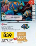 Oferta de LG TV Led 4K 75UQ81006LB  por 839€ en Eroski