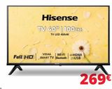 Oferta de Full HD  Hisense  TV 40" | 100CM  TV LED 40A4K  VIDAA Wi-Fi SMART TV Bluetooth  4XHDMI 2XUSB  en Dynos Informática