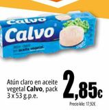 Oferta de Atún claro en aceite vegetal Calvo, pack 3 x 53 g.p.e. por 2,85€ en Unide Supermercados