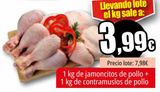 Oferta de 1 kg de jamoncitos de pollo + 1 kg de contramuslos de pollo por 7,98€ en Unide Supermercados