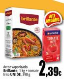 Oferta de Arroz vaporizado Brillante, 1 kg + tomate frito UNIDE, 390 g por 2,39€ en Unide Supermercados