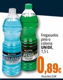 Oferta de Fregasuelos pino o colonia UNIDE, 1,5 L por 0,89€ en Unide Supermercados