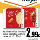 Oferta de Helado Biscoff de chocolate blanco o galleta y caramelo Lotus por 2,99€ en Unide Market
