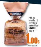 Oferta de Pan de molde 12 cereales y semillas UNIDE por 1€ en Unide Market
