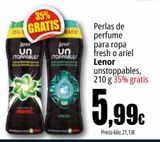 Oferta de Perlas de perfume para ropa fresh o ariel Lenor unstoppables por 5,99€ en Unide Market