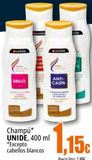 Oferta de Champú UNIDE, Excepto cabellos blancos por 1,15€ en Unide Market