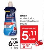 Oferta de FINISH Abrillantador lavavajillas Power 500 ml por 6,09€ en Eroski