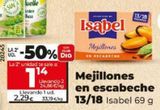 Oferta de Mejillones en escabeche Isabel por 2,29€ en Dia Market