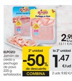 Oferta de ELPOZO Pechuga de pavo 225 g por 2,95€ en Eroski