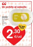Oferta de EROSKI Sorbete de limón 1 l por 2,3€ en Eroski