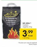 Oferta de MR GRILL Carbon Vegetal 3 kg por 3,99€ en Eroski