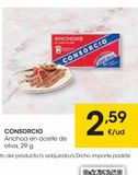 Oferta de CONSORCIO Anchoa en aceite de oliva 29 g por 2,59€ en Eroski