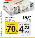 Oferta de SAN MIGUEL Cerveza pack 24x33 cl por 15,77€ en Eroski