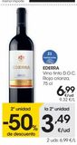 Oferta de EDERRA Vino tinto D.O.C. Rioja crianza 0,75 L por 6,99€ en Eroski