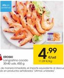Oferta de EROSKI Langostino cocido 30-40 uds 450 g por 4,99€ en Eroski