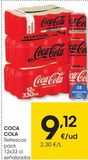 Oferta de COCA COLA Refresco Cola Zero sin cafeína pack 12x33 cl por 9,12€ en Eroski