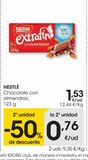 Oferta de NESTLÉ Chocolate con almendras 123 g por 1,53€ en Eroski