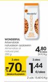 Oferta de WONDERFUL Almendras al natural piel 200 g por 4,8€ en Eroski