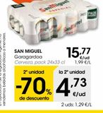 Oferta de SAN MIGUEL Cerveza pack 24x33 cl por 15,77€ en Eroski