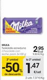 Oferta de Chocolate con leche pack 3x100 g MILKA  por 2,95€ en Eroski
