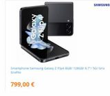 Oferta de Galaxy  Z Flip4  SAMSUNG  Smartphone Samsung Galaxy 2 Flip4 8GB/128GB/6.7"/5G/ Gris Grafito  799,00 €  por 799€ en Punto de Informática