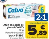 Oferta de Atún en aceite de girasol CALVO por 5,89€ en Carrefour