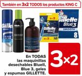 Oferta de En TODAS las maquinillas desechables BlueII, Blue 3, geles y espumas GILLETTE  en Carrefour
