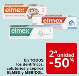 Oferta de En TODOS los dentífricos colutorios y cepillos ELMEX y MERIDOL  en Carrefour