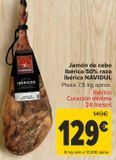 Oferta de Jamón de cebo ibérico 50% raza ibérica NAVIDUL por 129€ en Carrefour
