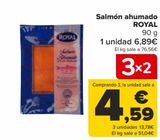 Oferta de Salmón ahumado ROYAL por 6,89€ en Carrefour