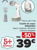Oferta de Rowenta Cepillo de vapor DR3053D1 por 39€ en Carrefour