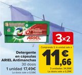 Oferta de Detergente en cápsulas ARIEL Antimanchas    por 17,49€ en Carrefour