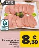 Oferta de Pechuga de pavo fileteada Carrefour por 8,59€ en Carrefour
