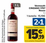 Oferta de Vermouth CINZANO 1757 Rosso  por 15,19€ en Carrefour