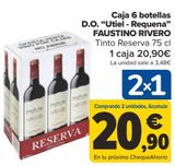 Oferta de Caja 6 botellas D.O. ''Utiel-Requena'' FAUSTINO RIVERO Tinto Reserva  por 20,9€ en Carrefour