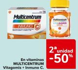 Oferta de En vitaminas MULTICENTRUM Vitagomis + Inmuno C  en Carrefour