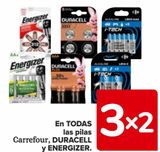 Oferta de En TODAS las pilas Carrefour, DURACELL y ENERGIZER en Carrefour