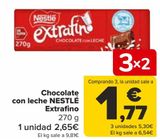 Oferta de Chocolate con leche NESTLÉ Extrafino  por 2,65€ en Carrefour