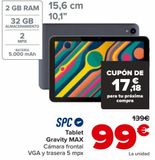 Oferta de SPC Tablet Gravity MAX por 99€ en Carrefour