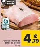 Oferta de Cinta de lomo de cerdo en trozos por 4,79€ en Carrefour
