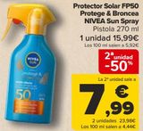 Oferta de Protector Solar FP50 Protege & Broncea NIVEA Sun Spray  por 15,99€ en Carrefour