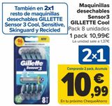 Oferta de Maquinillas desechables Sensor 3 GILLETTE Cool  por 10,99€ en Carrefour