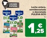 Oferta de Leche entera, semidesnatada o desnatada PULEVA ECO   por 1,25€ en Carrefour